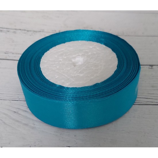 ОПТ Лента атласная однотонная 2,5 см*25 ярдов, цв. бирюзовый 47, цена за катушку